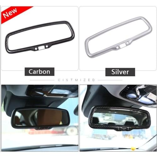 Car Carbon Fiber Pattern Rearview Mirror Decoration Frame for Alfa Romeo Giulia Interior Modification Accessories