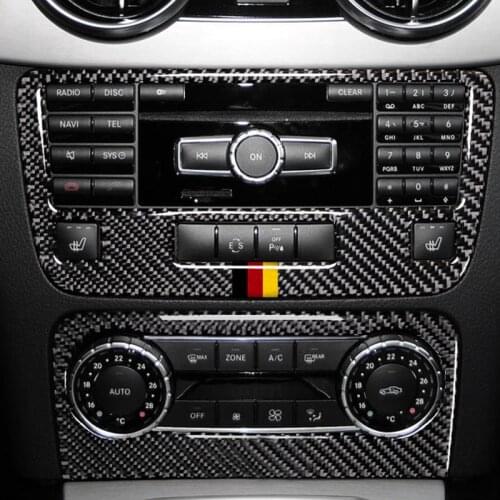 Car Central Control Air Conditioning Outlet CD Panel Decoration Stickers Trim Carbon Fiber For Mercedes Benz GLK X204 2013-18