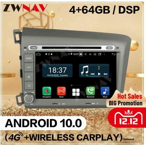 128GB 2 Din For Honda Civic 2012 2013 2014 2015 Android Screen Car Multimeidia Player Audio Radio GPS Navi Head Unit Auto Stereo
