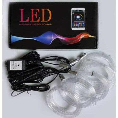 12V Car Led Ambient Light Multicolor APP/ Sound Control Atmosphere Light Car EL Neon Wire Strip Light RGB LED Car Interior Light