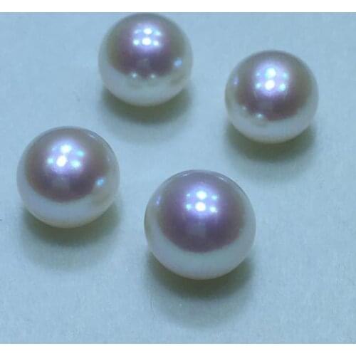 Noble jewelry a pair 9-10mm Japanese AKoya white pearl micro inlay red crystal zircon earring 925 Sterling Silver accessory