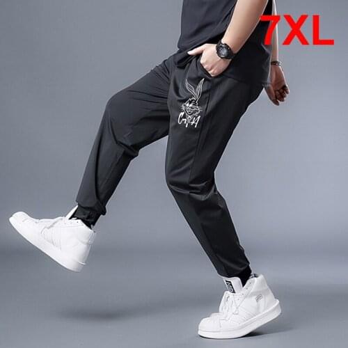 Rabbit Print Pencil Pants Men Joggers Sweatpants Cool Summer Autumn Baggy Pants Male Streetwear Casual Trousers Plus Size 7XL