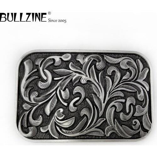 Bullzine zinc alloy western flower belt buckle FP-03736 LUXURIOUS retro jeans gift belt buckle drop shipping