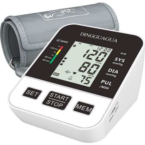 Home Arm Automatic Blood Pressure Monitor BP Sphygmomanometer Meter Tonometer for Measuring Arterial LCD Displ