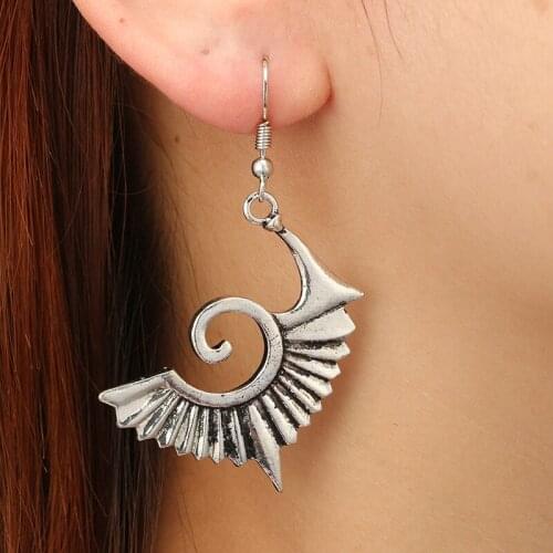 Ethnic fan-shaped metal ear hook Irregular earrings irregular geometric hook fashion retro earrings