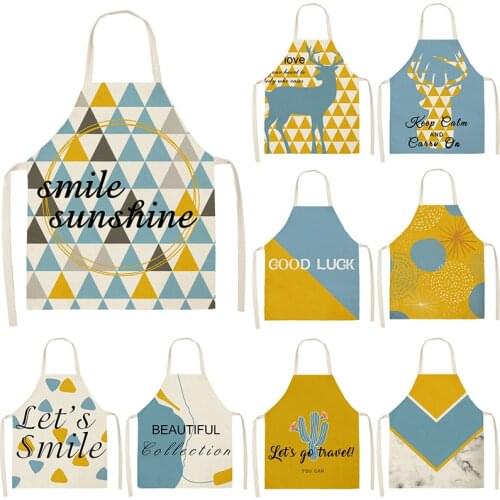 Yellow and blue geometric stripes pattern For home and kitchen kids apron Child apron Men kitchen apron Woman kitchen apron