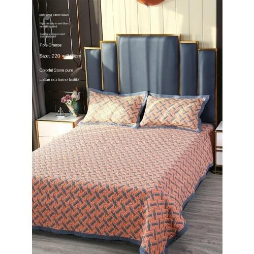 Cotton Eight-Layer Gauze Blanket Towel Blanket Three-Piece Dual-Use Cotton Bedspread Bed Sheet Blanket Cover Leg