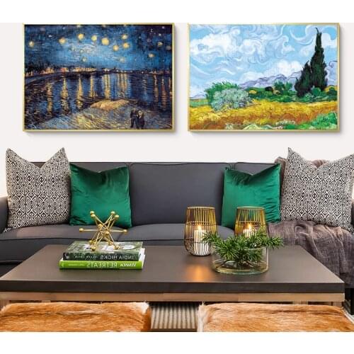 Canvas Painting Famous Artist Van Gogh Wall Art Starry Sky Iris Poster Print Wall Picture for Living Room Hotel Home Decoration