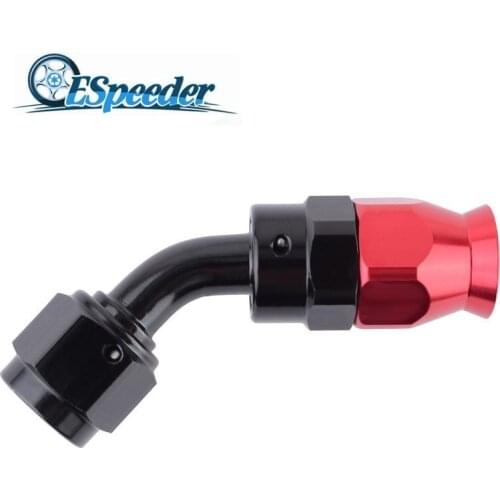 ESPEEDER AN6 45 Degree Oil Cooler Fitting Adapter Fit For PTFE Oil Hose Aluminum Oil Fuel Swivel Hoes End Car Accessories