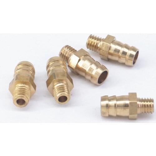 LOT 5 Hose Barb I/D 6mm x M5 Metric Male Thread Brass coupler Splicer Connector fitting for Fuel Gas Water
