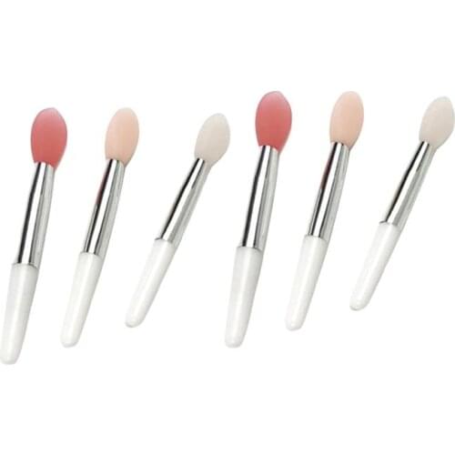 6pcs Portable Single Head Makeup Brushes Multifunctional Silicone Lip Brushes Makeup Brushes Cosmetic Tool