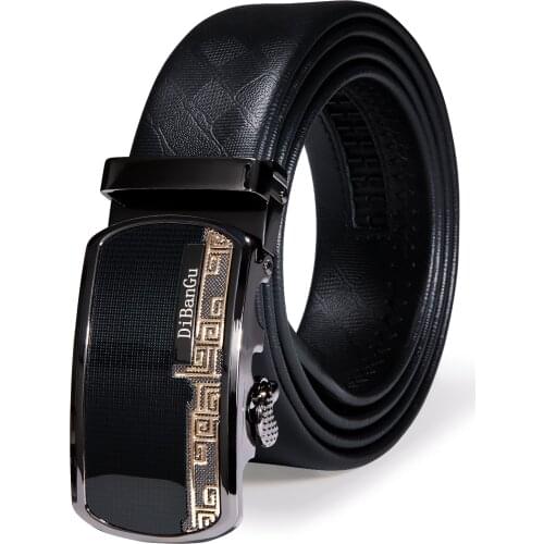 Men Belts Automatic Buckle Brand Fashion Metal Causal Black Gold Strap 100% Cowskin Genuine Leather Belt for Man Designer