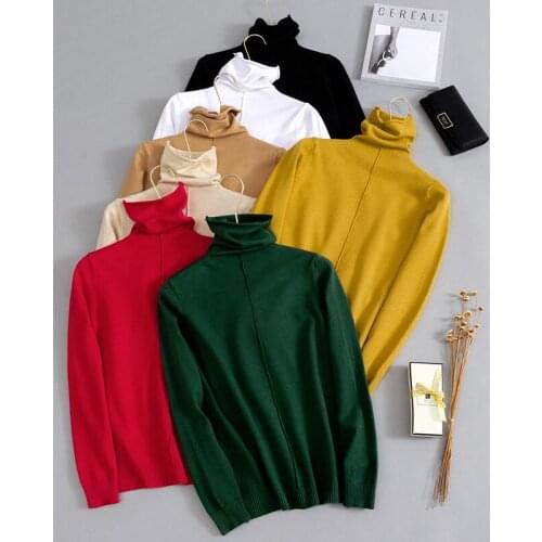 Autumn Winter Thick Knitted Sweater Women 2021 Turtleneck Pullovers Long Sleeve Woman Sweaters Top Soft Warm Jumper Pull Femme