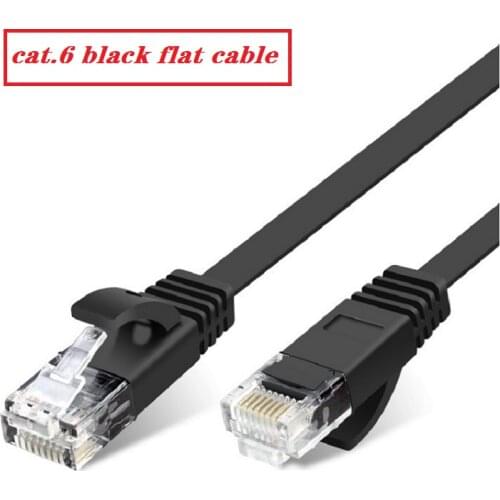 0.25m0.5m 1m 1.5m2M 3m 5m 10m 15m30m Pure copper wire CAT6 Flat UTP Ethernet Network Cable RJ45 Patch LAN cable white / black