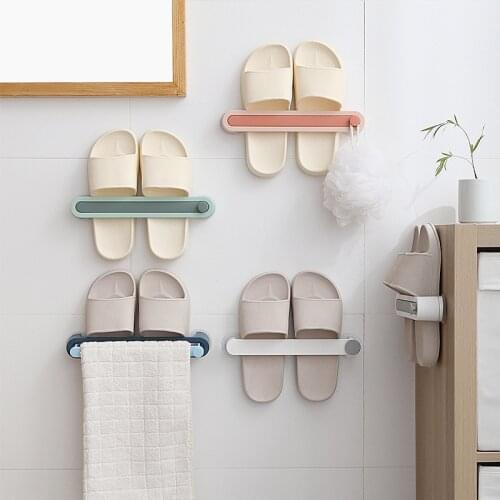 Bathroom punch-free slippers drain the bathroom door after towel drain rack simple home entrance shoe rack