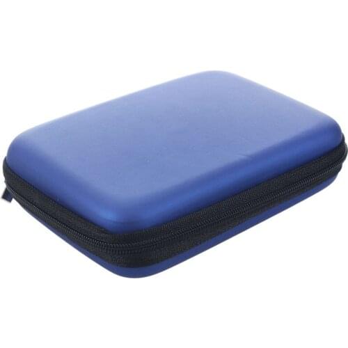 Portable Hard Disk Drive Shockproof Zipper Cover Bag Case 2.5" HDD Bag Hardcase Black,Blue