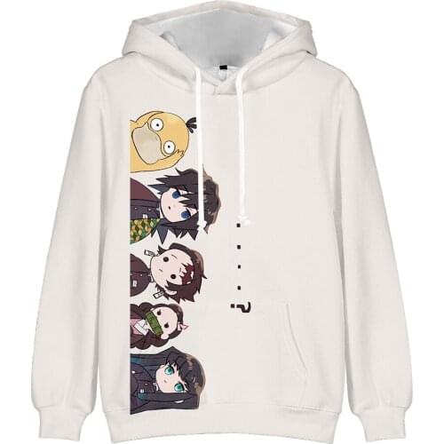 New Demon Slayer Pullover Sweatshirt Women Men Tanjiro Kamado Costume Hoodies Harajuku Demon Slayer Kimetsu No Yaiba Sudadera