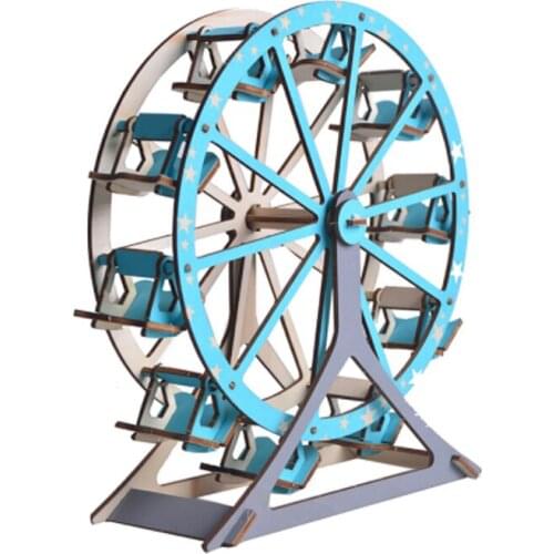 DIY Model toys 3D Wooden Puzzle-Ferris wheel Wooden Kits Puzzle Game Assembling Toys Gift for Kids Adult P16