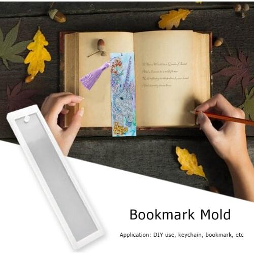Silicone Bookmark Mold DIY Jewelry Findings Pendant Mould Transparent Rectangle Epoxy Resin Mold Handmade Craft#38