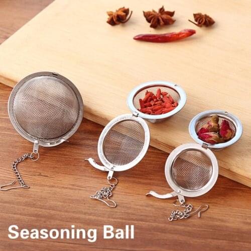 2 Size Optional Stainless Steel Seasoning Ball Strainer Mesh Solid Spice Residue Filter Tea Infuser Tools Tea Strainers Teaware
