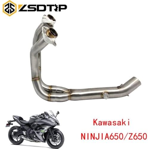 ZSDTRP Motorcycle Exhaust Middle Pipe Full System For Kawasaki NINJIA650 Z650 2018 With Sensor