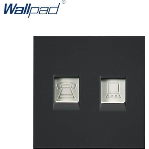 Wallpad TEL And COM Socket DATA Ethernet RJ45 CAT6 Outlet Function Key For Wall White And Black Plastic Module Only