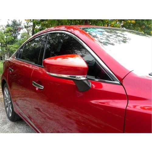 Yimaautotrims Exterior Refit Kit Fit For Mazda 6 2013 2014 2015 ABS Chrome Side Rearview Mirrors Strip Cover Trim
