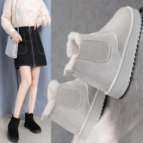 Snow Boots Women 2021 New Thick Velvet Large Size Winter Fashion Warmth one-step Short Boots Cotton Shoes Womens Cotton Shoes