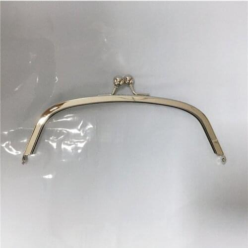 20cm Arc Metal Purse Frame Women Bag Vintage DIY Accessories HandBag Frame Kiss Clasp Lock Craft Hardware Parts Nickel Color