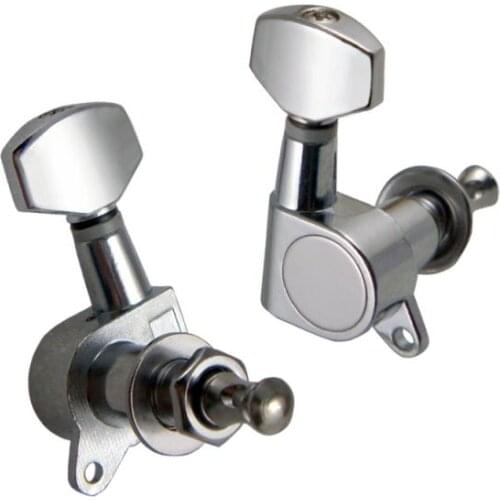 6 Pcs Chrome Enclosed Guitar Tuning Pegs Tuners For Acoustic Electric Guitars 6R