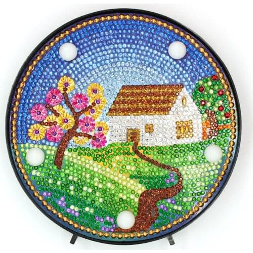 5D full diamond diamond painting lamp diy with lamp diamond painting special-shaped diamond cottage pastoral painting Home Decor