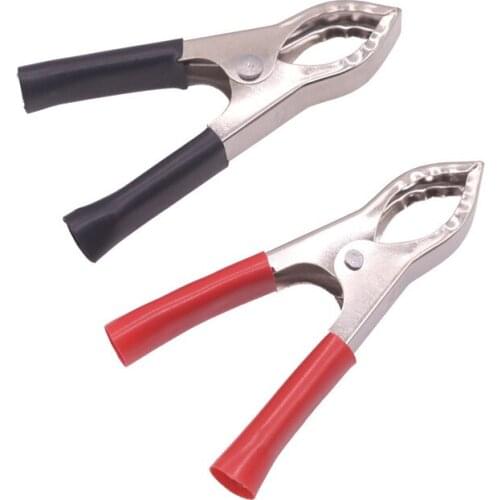 Car alligator clip battery clip alligator clip red black front negative for test probe instrument black and red with plastic