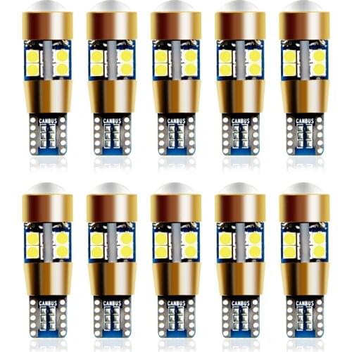10pcs Car Led T10 192 194 168 W5W LED Bulbs 19SMD 3030car Tail Lights DC 12V Canbus Error Free Auto Accessories Trunk Lamp
