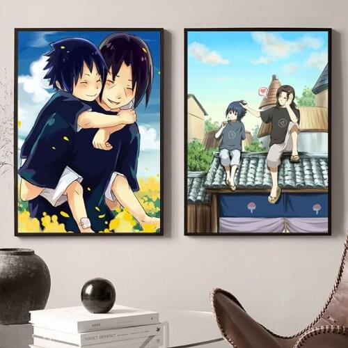 Bandai Japanese Anime Naruto Posters Sasuke Itachi Wall Art Print Canvas Painting Children Picture for Living Room Home Decor
