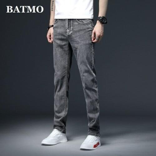 Batmo 2020 new arrival high quality classica elastic jeans men ,mens Straight jeans ,grey jeans men,plus-size 28-40 P313