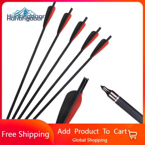 6/12PCs Carbon Crossbow Bolts 20 Inch OD 8.8mm Moon Nock Hunting Crossbow Arrows Outdoor Games Mixed Carbon Arrow for Crossbow