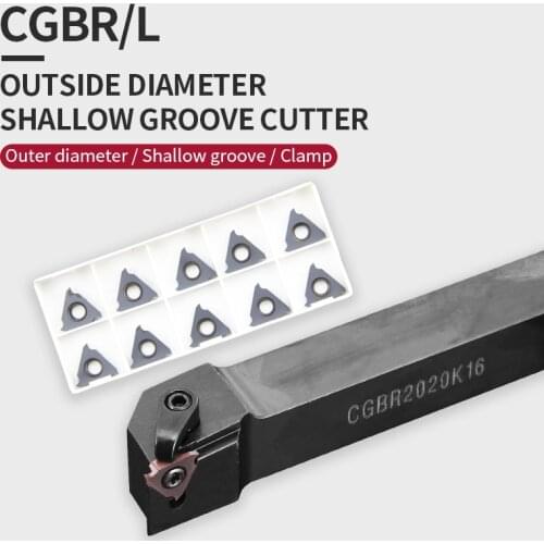 CGBR/L CGBR1616H32 CGBR2020K43 CGBR2525M32 Grooving Turning Tool TGF32R/GBA43R Carbide Insert CNC External Tool Holder Lathe Bar