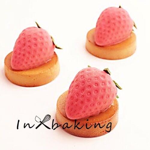 French mousse silicone mold strawberry fruit cake filled ice cream candy pudding dessert baking die DIY chocolate tool