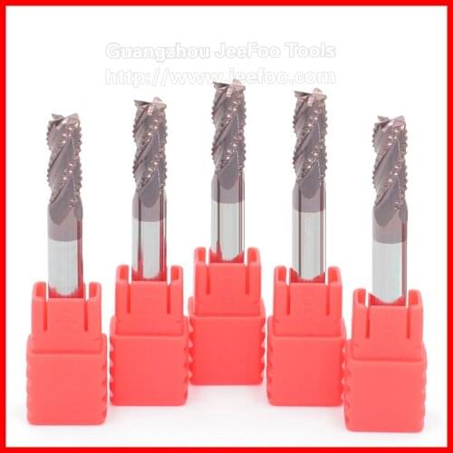 HRC55 3 Flute Coarse Leather Endmill For Aluminum Extended Coated Wave Blade Router Bit CNC Milling Cutter