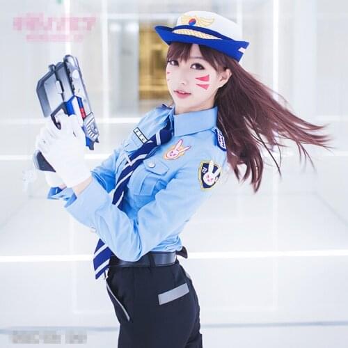 Customized DVA Cosplay Policewoman Cosplay Costume Uniform Suits Full Sets Skin Women Costume party supply