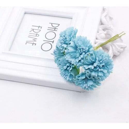 Hot sale 6pcs/bunch 3.5cm Cloth Cherry blossoms Wedding Home Christmas Decoration Artificial Fowers Craft Handmade DIY 13 Colors