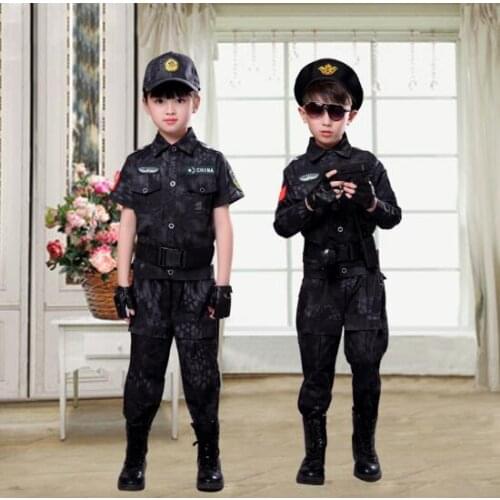 Adult Military Uniform Soldier Cosplay Costumes Children Kids Camouflage Army Suit Camouflage clothing Stage performance Clothes