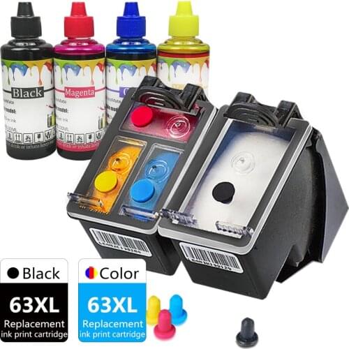 63XL Officejet 5200 series 5212 5220 5230 5232 5252 5255 5258 5264 Printer Ink Cartridge Replacement for HP Inkjet 63 XL