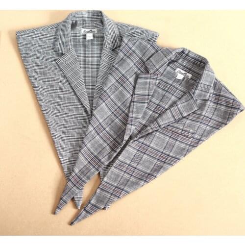 Plaid Big Lapel Fake Collars for Women Formal Suit False Collar Shawl Decorative for Sweater Blouse Detachable Collars Accessory