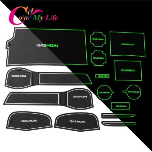 Gate Slot Pad for Nissan Qashqai J11 2015 - 2018 Non-slip Cup Mats Anti Slip Door Groove Mat Interior Car Styling Accessories