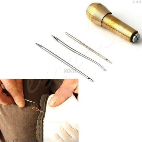 Leather Tent Canvas Sewing Awl Hand Stitcher Taper Leathercraft Needle Kit Tool M12 dropship