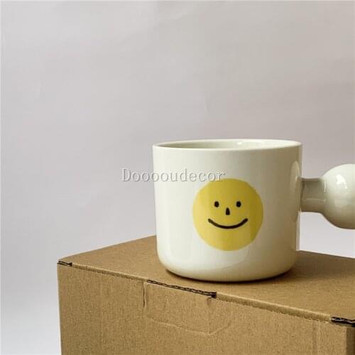 Kids Children Infant Baby Cartoon Smiley Mug With Handle Breakfast Mug Drink Home Cup Cartoon Training Cup