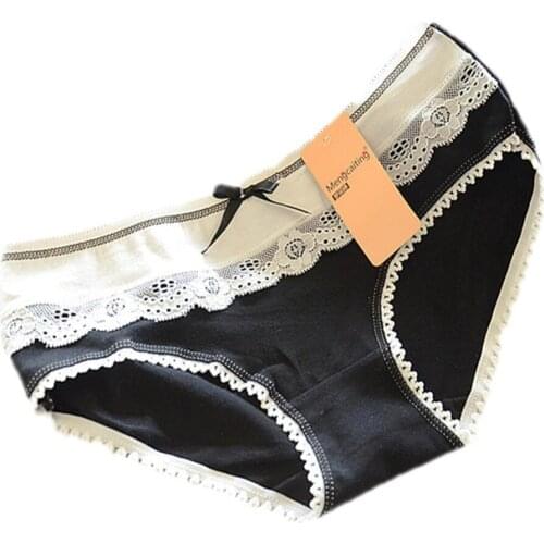 Lovely Womens Multi-Color Cotton Soft Lace Bow-knot Underwear Briefs Knickers
