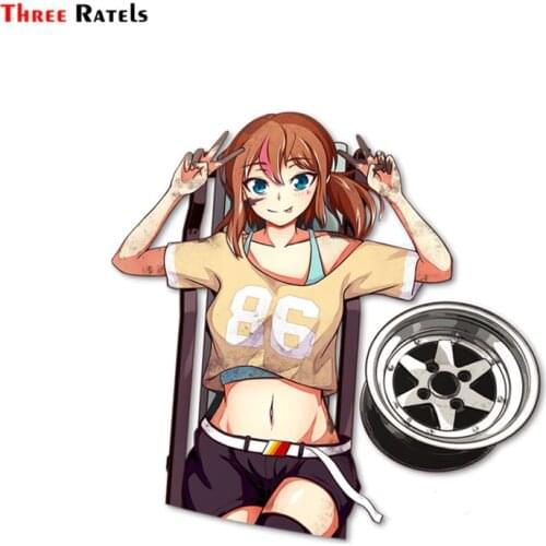 Three Ratels FC313 KAHO CHAN KISS CUT Cute cartoon 3D Stickers for car anime motorcycle decals