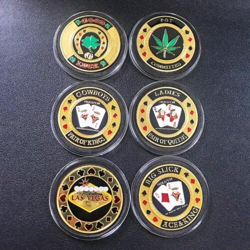 6 Coins Set Committed Metal Poker Chip Casino Challenge Gold Coin Lucky Souvenir Personalized Token Coin Collection